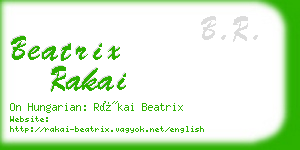 beatrix rakai business card